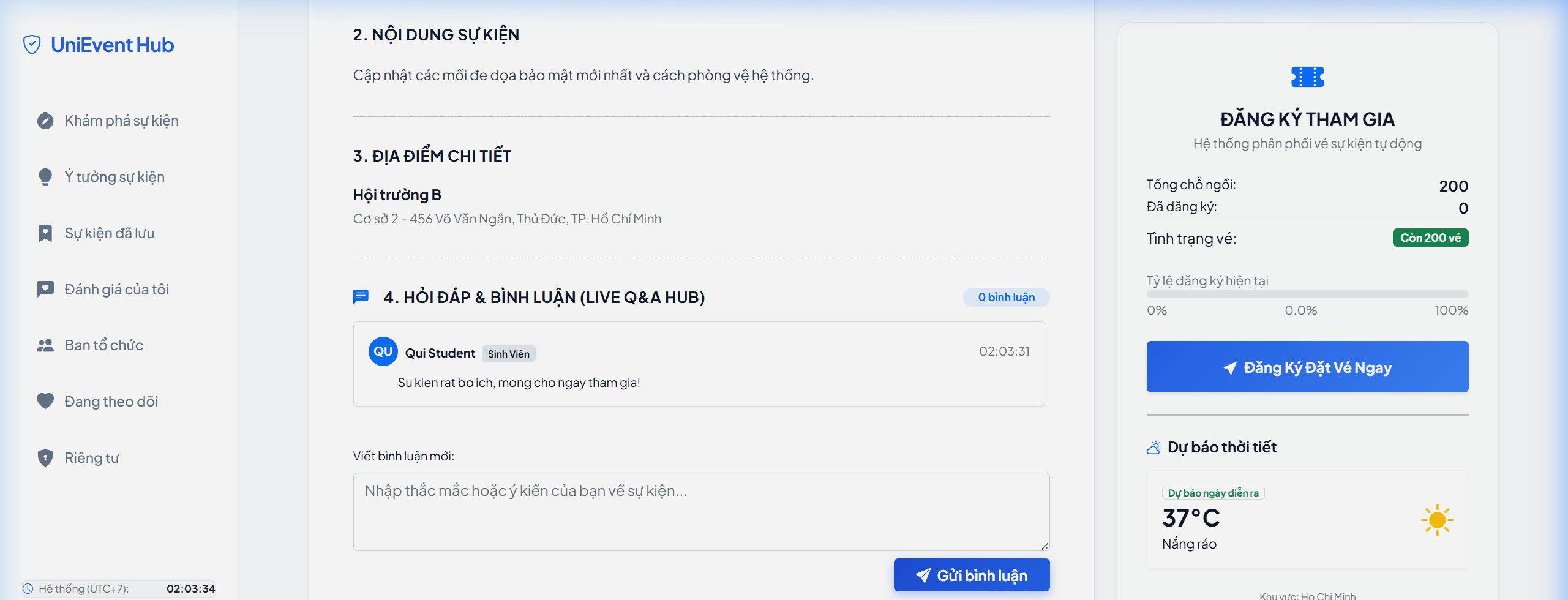 Event Details & Q&A Wall